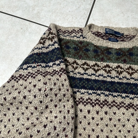 Polo Ralph Lauren Hand Knit Wool Silk Linen Blend Pullover Fairs Isle Sweater - Picture 13 of 13